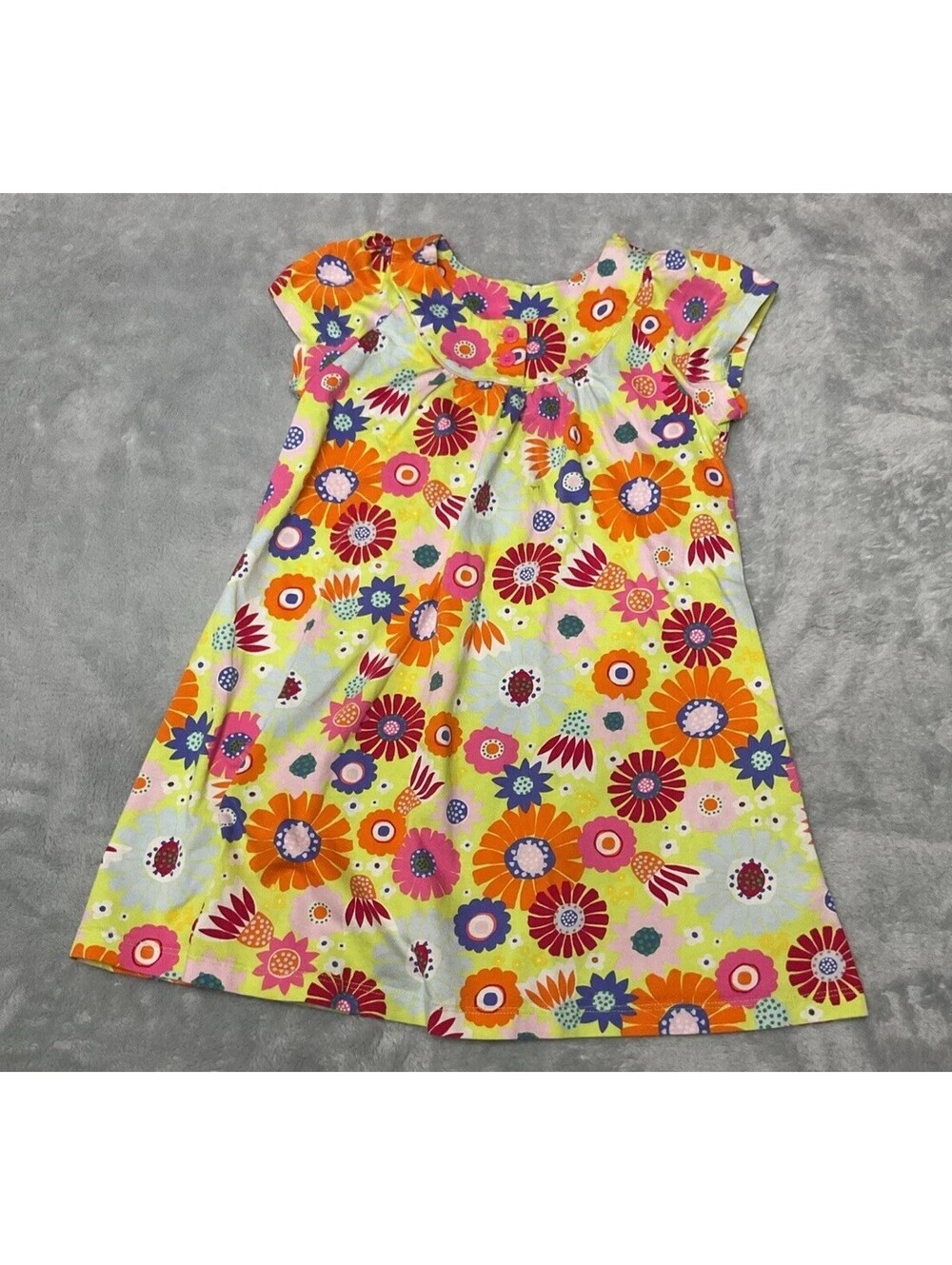 Hanna Andersson Girls Dress 110cm 5 - 6 multicolored cotton button